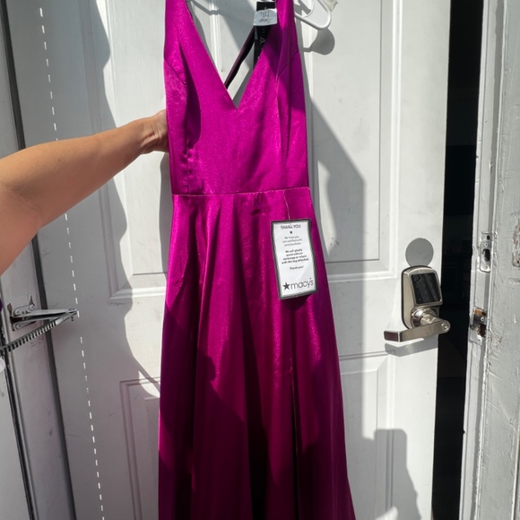 HOT PINK LONG PROM DRESS - Picture 4 of 4